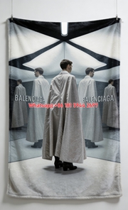 Balenciaga Mirror Reflection Flannel Throw Blanket for Sofa and Wall Decor BA485